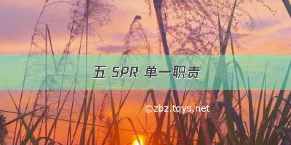 五 SPR 单一职责