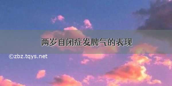 两岁自闭症发脾气的表现