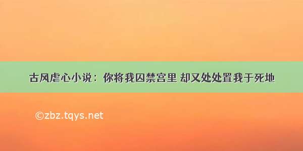 古风虐心小说：你将我囚禁宫里 却又处处置我于死地