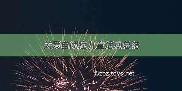 关爱自闭症儿童活动总结