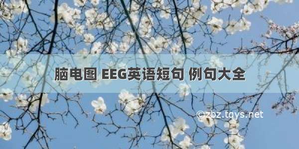 脑电图 EEG英语短句 例句大全