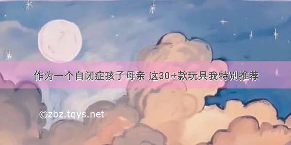 作为一个自闭症孩子母亲 这30+款玩具我特别推荐