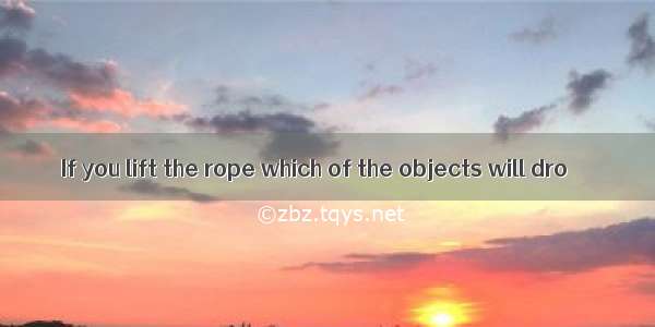 If you lift the rope which of the objects will dro
