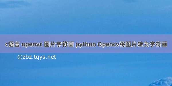 c语言 openvc 图片字符画 python Opencv将图片转为字符画