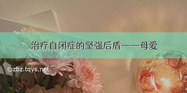 治疗自闭症的坚强后盾——母爱