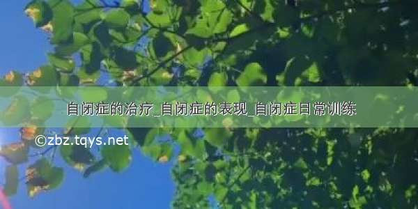 自闭症的治疗_自闭症的表现_自闭症日常训练