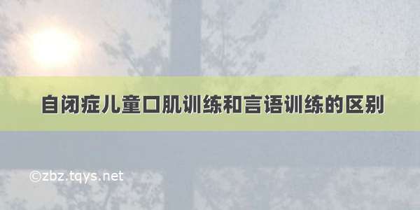 自闭症儿童口肌训练和言语训练的区别