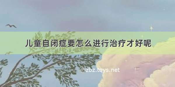 儿童自闭症要怎么进行治疗才好呢