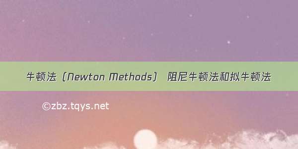 牛顿法（Newton Methods） 阻尼牛顿法和拟牛顿法