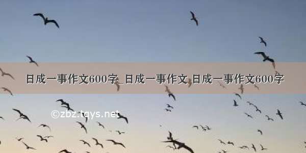 日成一事作文600字_日成一事作文 日成一事作文600字