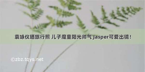 袁咏仪晒旅行照 儿子魔童阳光帅气 Jasper可爱出镜！