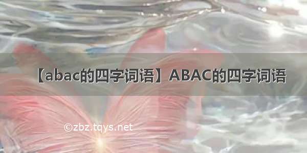 【abac的四字词语】ABAC的四字词语