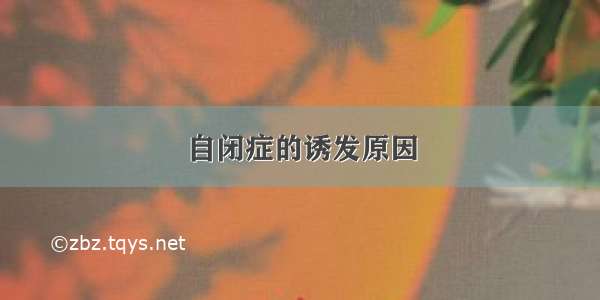 自闭症的诱发原因