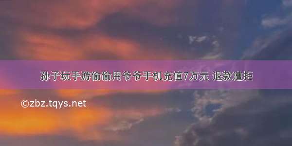 孙子玩手游偷偷用爷爷手机充值7万元 退款遭拒