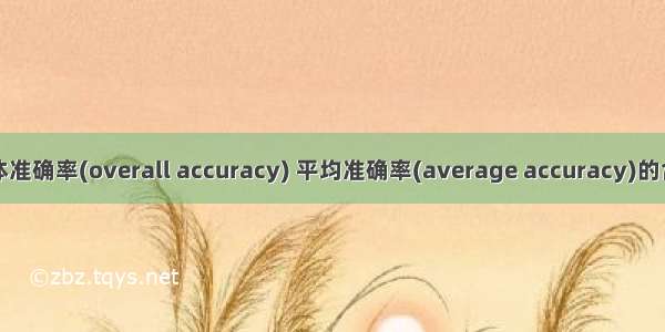 总体准确率(overall accuracy) 平均准确率(average accuracy)的含义