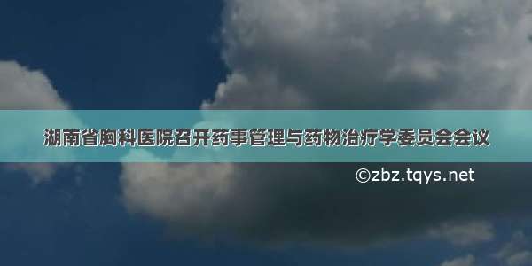 湖南省胸科医院召开药事管理与药物治疗学委员会会议