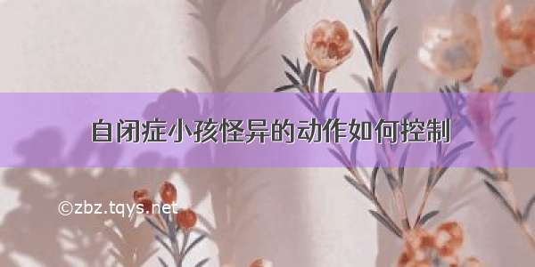 自闭症小孩怪异的动作如何控制