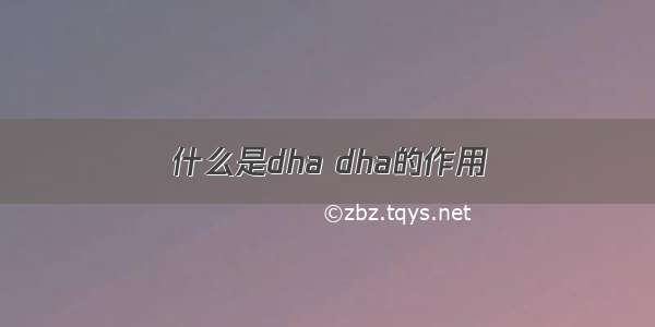 什么是dha dha的作用