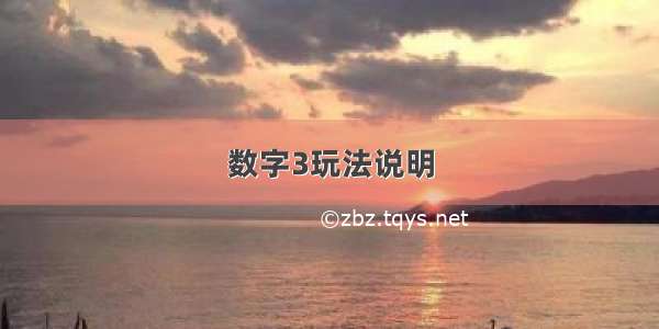 数字3玩法说明