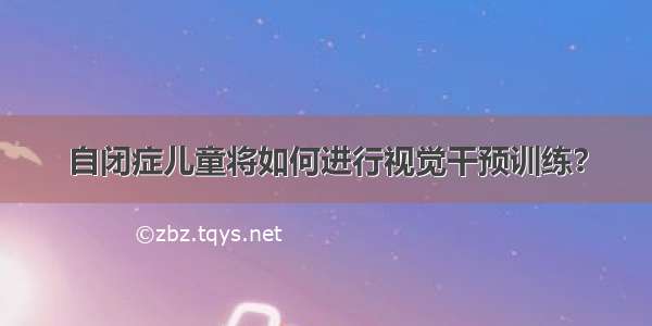 自闭症儿童将如何进行视觉干预训练？