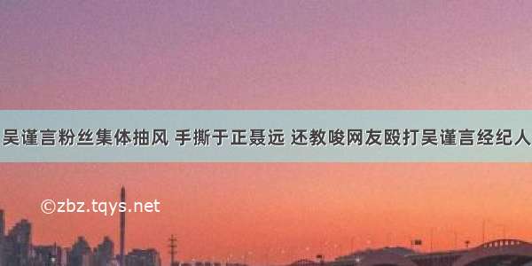 吴谨言粉丝集体抽风 手撕于正聂远 还教唆网友殴打吴谨言经纪人