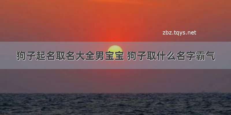 狗子起名取名大全男宝宝 狗子取什么名字霸气