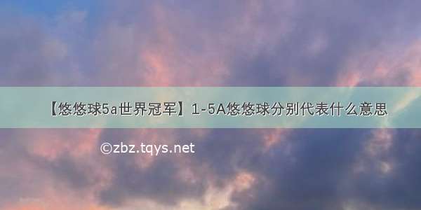 【悠悠球5a世界冠军】1-5A悠悠球分别代表什么意思