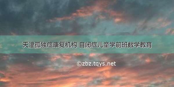 天津孤独症康复机构 自闭症儿童学前班数学教育