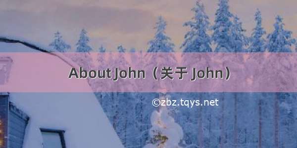 About John（关于 John）
