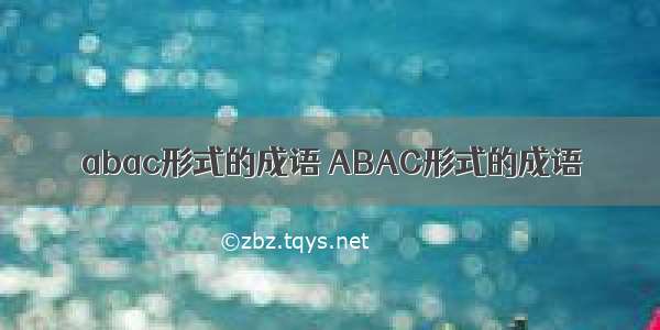 abac形式的成语 ABAC形式的成语