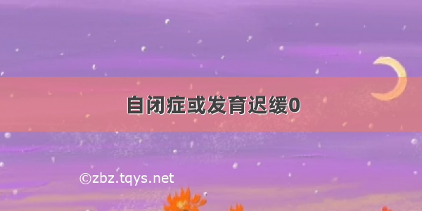 自闭症或发育迟缓0