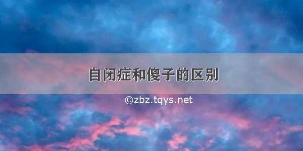 自闭症和傻子的区别