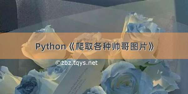 Python《爬取各种帅哥图片》