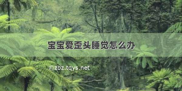 宝宝爱歪头睡觉怎么办