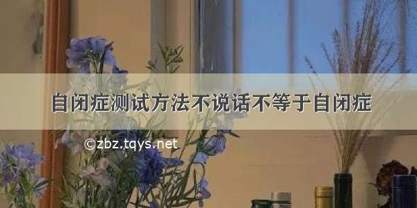 自闭症测试方法不说话不等于自闭症