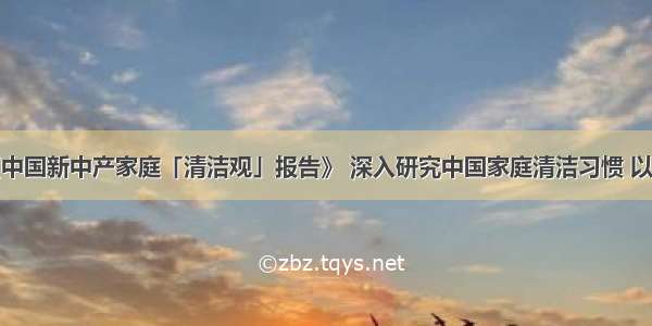 戴森发布《中国新中产家庭「清洁观」报告》 深入研究中国家庭清洁习惯 以创新科技打