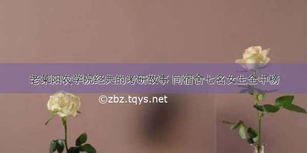 老莱阳农学院经典的考研故事 同宿舍七名女生全中榜