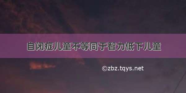 自闭症儿童不等同于智力低下儿童