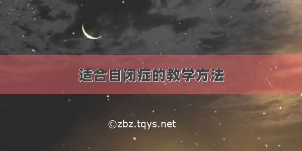 适合自闭症的教学方法