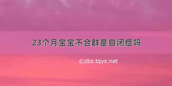 23个月宝宝不合群是自闭症吗