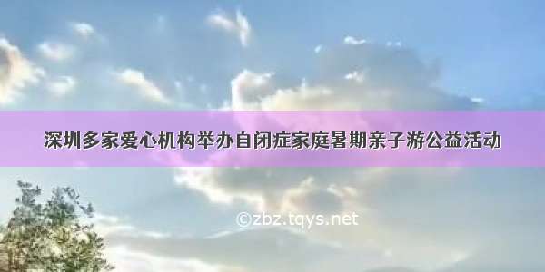 深圳多家爱心机构举办自闭症家庭暑期亲子游公益活动