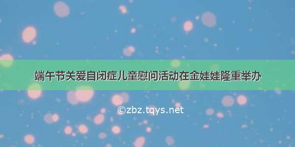 端午节关爱自闭症儿童慰问活动在金娃娃隆重举办