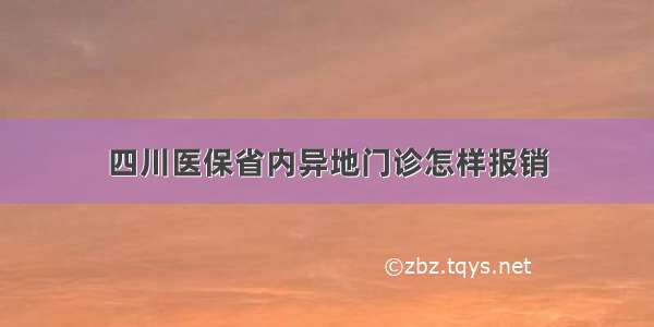四川医保省内异地门诊怎样报销