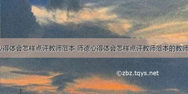 师德心得体会怎样点评教师范本 师德心得体会怎样点评教师范本的教师(五篇)