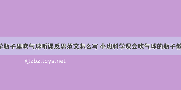 大班科学瓶子里吹气球听课反思范文怎么写 小班科学课会吹气球的瓶子教案(4篇)