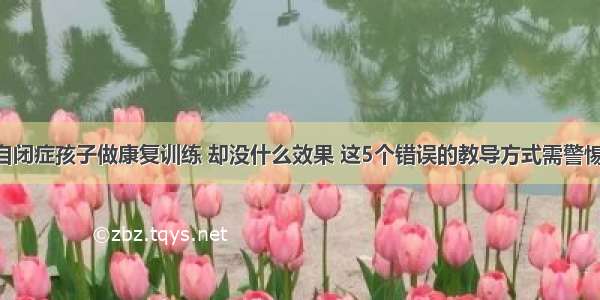 自闭症孩子做康复训练 却没什么效果 这5个错误的教导方式需警惕！