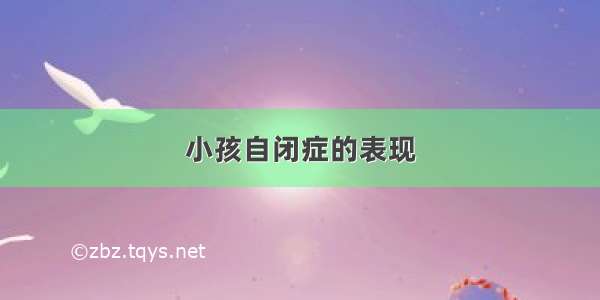 小孩自闭症的表现