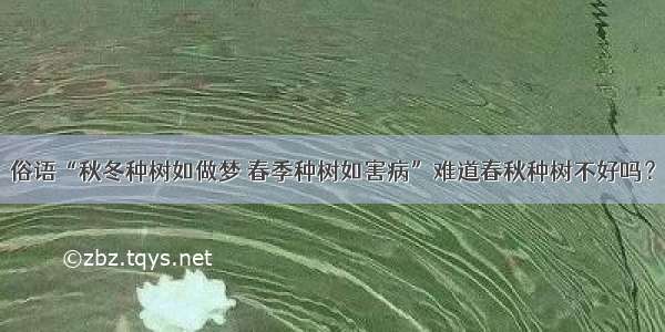 俗语“秋冬种树如做梦 春季种树如害病”难道春秋种树不好吗？