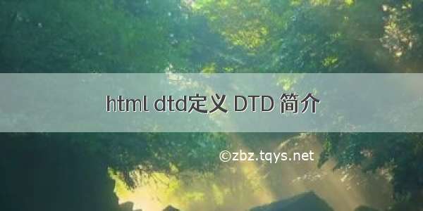 html dtd定义 DTD 简介
