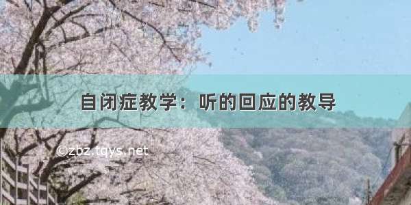 自闭症教学：听的回应的教导